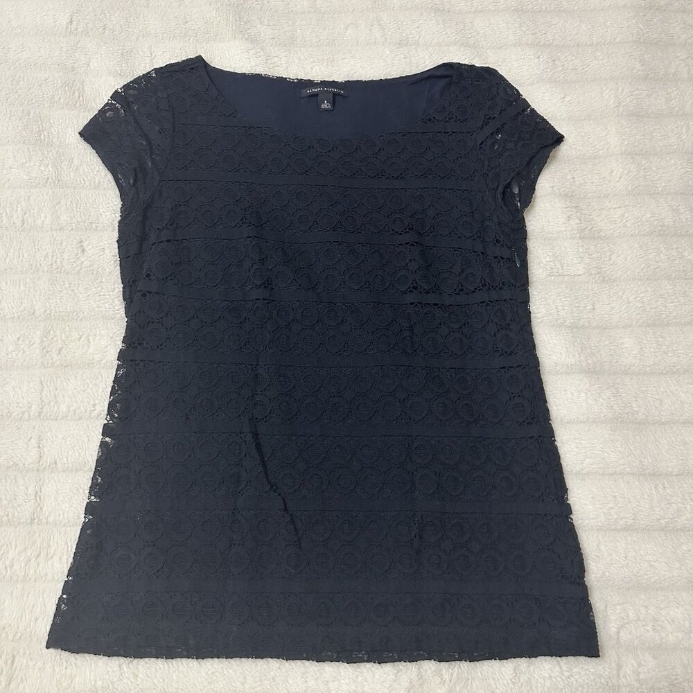 Banana Republic Navy Lace Tank  Size 8